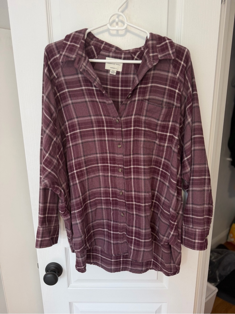 American Eagle Plaid Button-Up Shirt